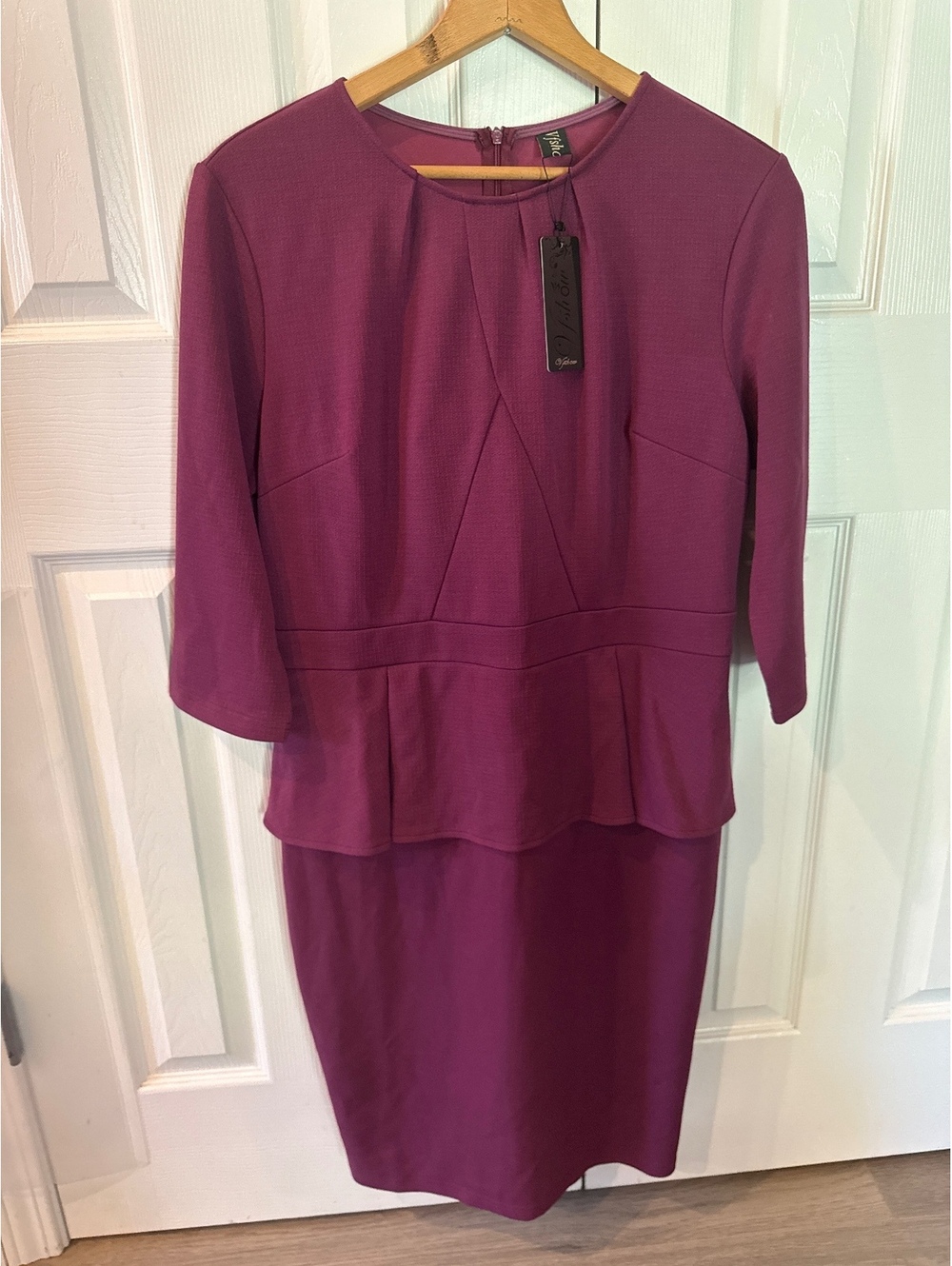 Vfshow Women's Purple Peplum Dress XXL